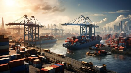 an industrial cargo shipment scene