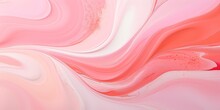 Abstract Marbling Oil Acrylic Paint Background Illustration Art Wallpaper - Pink Coral White Color With Liquid Fluid Marbled Paper Texture Banner Painting Texture