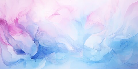 Poster - Abstract watercolor paint background illustration - Soft pastel blue pink color with liquid fluid marbled paper texture banner texture