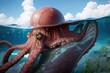 octopus soccer ball head illustration