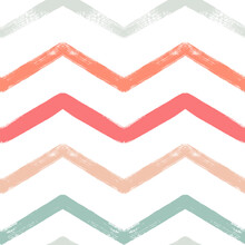 Watercolor Zigzag Stripes Seamless Vector Pattern, Christmas Decor Background. Abstract Chevron   Lines, Striped Pastel Lines Print.