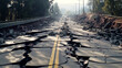 地震でひび割れた道路のイメージ図