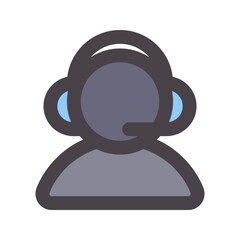 Poster - customer service flat line icon