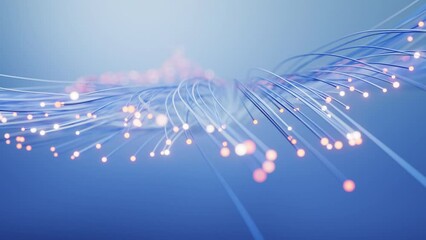 Poster - Flowing neon curve lines background, 3d rendering.