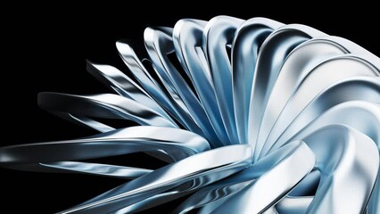 Poster - Metallic curve geometry background, 3d rendering.