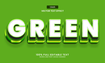 Wall Mural - Design editable text effect, Green 3d bold vector illustration