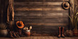 Cowboy interior. Old wooden wall background. Empty space.