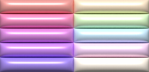 Poster - Inflated lines with a shiny surface, 3D rendering illustration