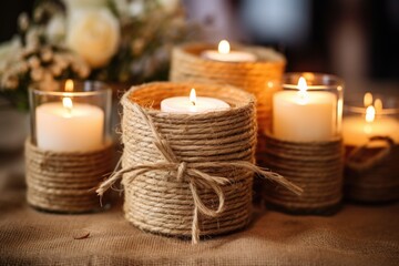 Poster - twine-wrapped rustic homemade candles