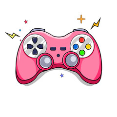 pink video game controller or stick