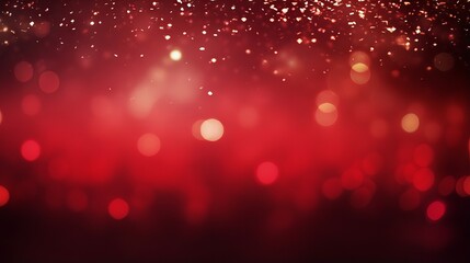Wall Mural - red christmas background with glitter and bokeh effect
