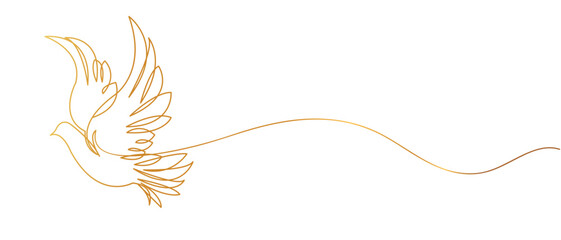  dove line art style vector illustration eps 10