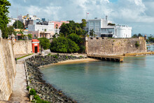 "Paseo De La Princesa" Side Walk Landscape With A Wooden Bridge In El Morro San Juan From Puerto Rico