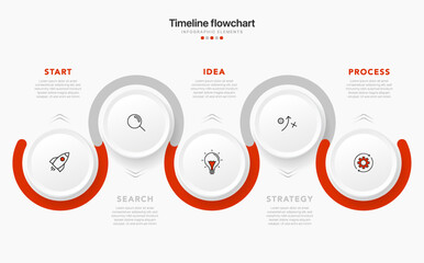 Aufkleber - Timeline infographic design with 6 options or steps. Infographics for business concept. Can be used for presentations workflow layout, banner, process, diagram, flow chart, info graph, annual report.