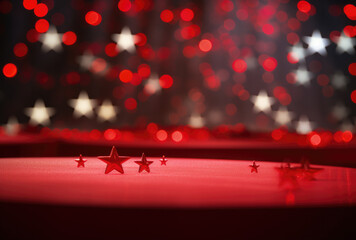 Poster - Christmas star ornaments with blurred star ornaments in the background