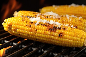 Canvas Print - close-up of grilled corn with melting butter