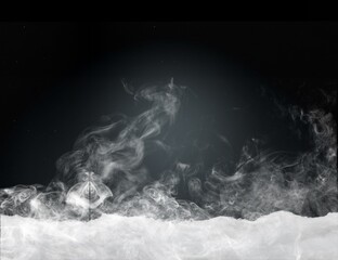 Wall Mural - Realistic dry smoke fog on dark background