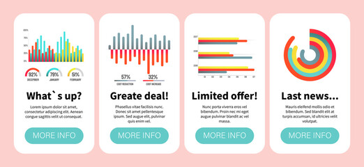 Poster - Infographics and analytics, financial report chart, data analysis, and web development. Template for data chart company profile, info graphic elements graph design, abstract business presentation