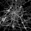 1:1 square aspect ratio vector road map of the city of  Hagerstown Maryland in the United States of America with white roads on a black background.