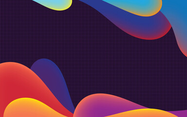 Canvas Print - colorful background with wavy fluid vector abstract shape