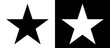 Art design star as logo or icon. A black figure on a white background and an equally white figure on the black side.