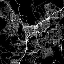 1:1 Square Aspect Ratio Vector Road Map Of The City Of  St. George Utah In The United States Of America With White Roads On A Black Background.