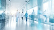 © Maneerat - Doctor and nurse people in hospital interior or clinic corridor for background, abstract blurred image, laboratory, science experiment, health care and medical technology concept, Generative AI