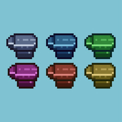 Poster - Pixel art sets of anvil blacksmith with variation color item asset. Simple bits of anvil on pixelated style. 8bits perfect for game asset or design asset element for your game design asset