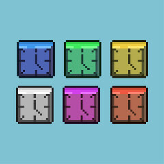 Fototapete - Pixel art sets of square clock with variation color item asset. Simple bits of clock on pixelated style. 8bits perfect for game asset or design asset element for your game design asset