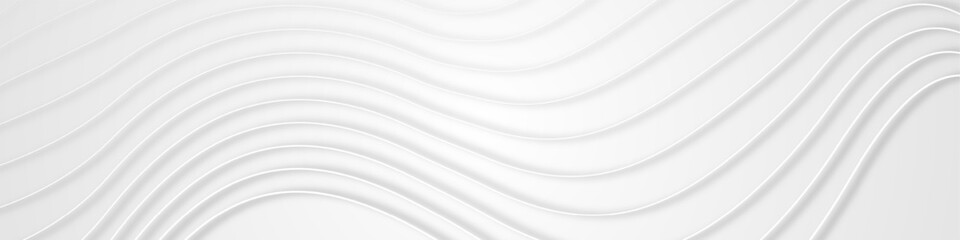 Grey white abstract background with abstract wave element. Digital frequency track equalizer. Lines wave abstract stripe design. Abstract wave element for design. Vector EPS 10