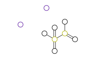 Sticker - sodium metabisulfite molecule, structural chemical formula, ball-and-stick model, isolated image antioxidant e223