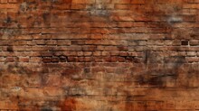 Red Brick Wall Seamless Background, Texture Pattern For Continuous Replicate