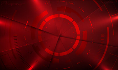 Fototapete - Abstract technology background Hi-tech communication concept innovation background in red. Digital technology UI futuristic HUD virtual interface futuristic background.Future tech concept.Vector EPS10