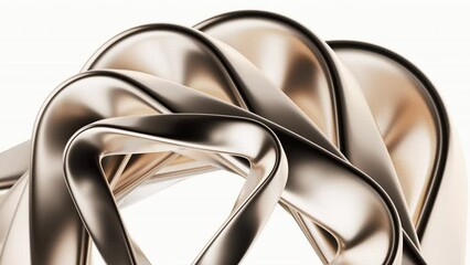 Sticker - Metallic golden curve geometry background, 3d rendering.