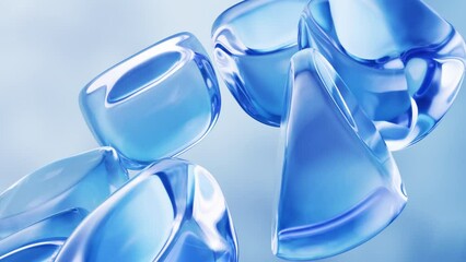 Poster - Abstract glass geometries background, 3d rendering.