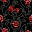 Rosen, Floral, Hintergrund, kachelbar, nahtlos, Muster, Pattern, Romantisch Liebe, Hochzeit, generative AI
