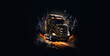 fire truck on fire,  a trucking logo using a light as a concept art