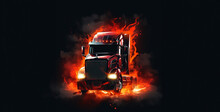 Fire Truck On Fire,  A Trucking Logo Using A Light As A Concept Art