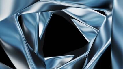 Poster - Metallic curve geometry background, 3d rendering.