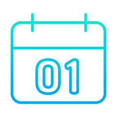 Poster - Outline gradient New year Calendar icon