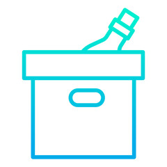 Sticker - Outline gradient Ice bucket icon