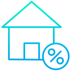 Wall Mural - Outline gradient Real estate Percentage icon