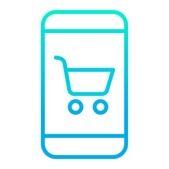 Canvas Print - Outline gradient Mobile Phone Cart icon