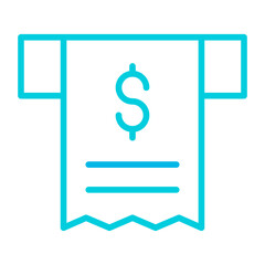 Poster - Outline gradient Receipt Dollar icon