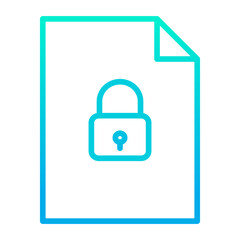 Wall Mural - Outline gradient Document Lock icon