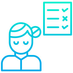 Poster - Outline gradient Woman Check list icon