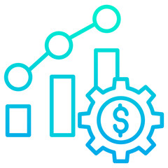 Wall Mural - Outline gradient Dollar Progress icon