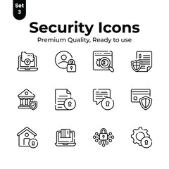 Canvas Print - Take a look at this classy security and protection icons set in modern style