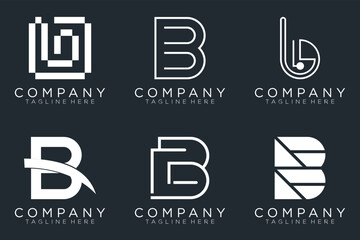 Wall Mural - set letter B logo collection, Abstract letter B logo design. icons for business	