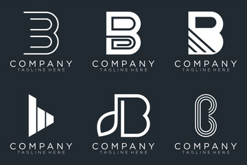Poster - set letter B logo collection, Abstract letter B logo design. icons for business	